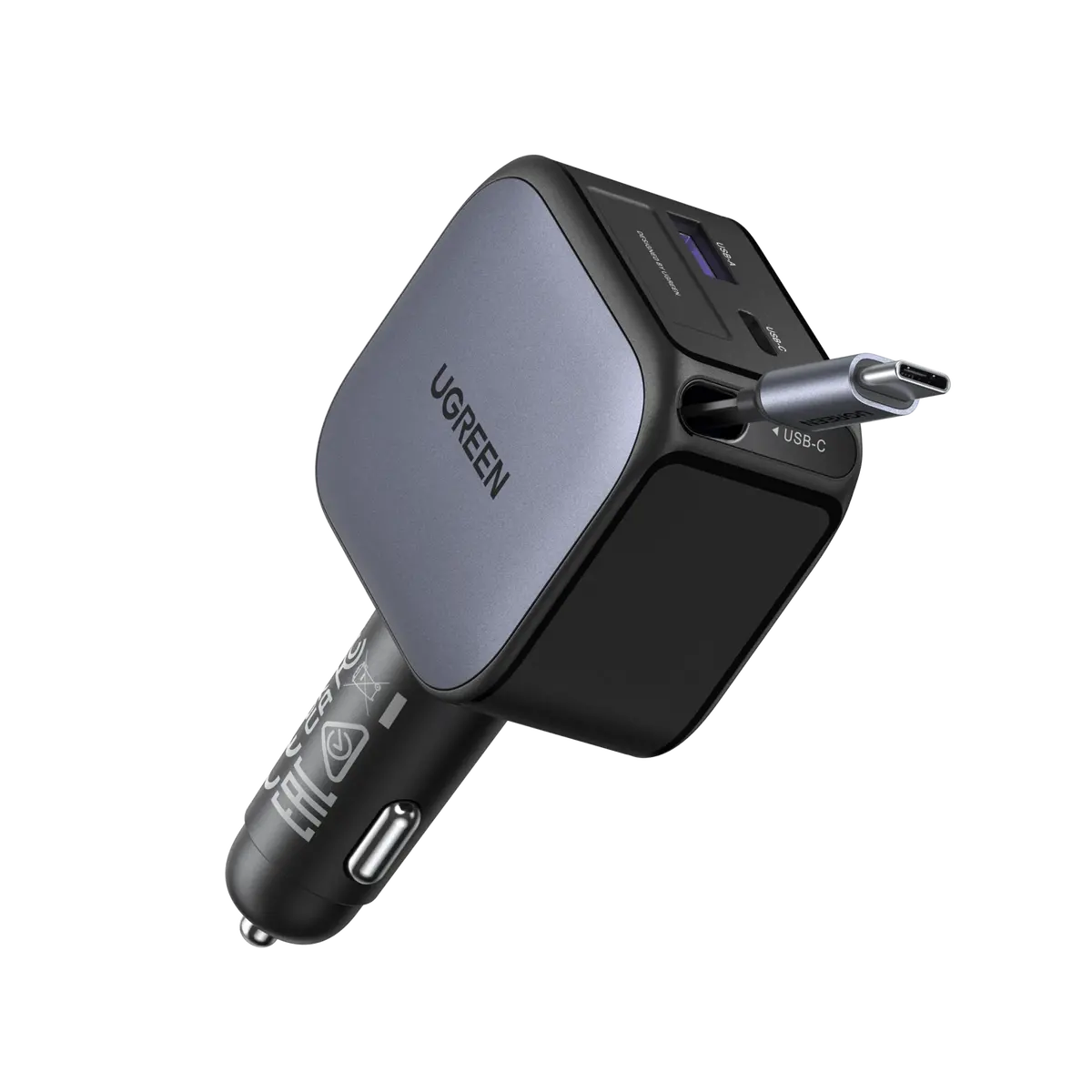 Ugreen Nexode Car Charger 60W With Retractable Usb-C Cable 1