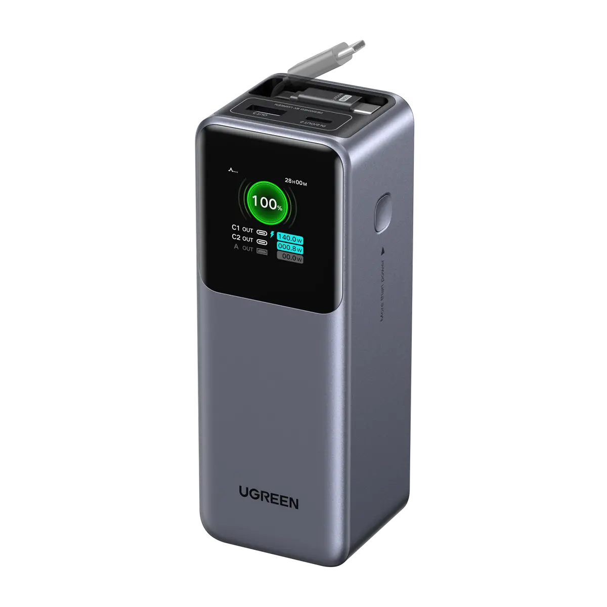 Ugreen Nexode Power Bank 20000Mah 165W With Retractable Usb-C Cable 1