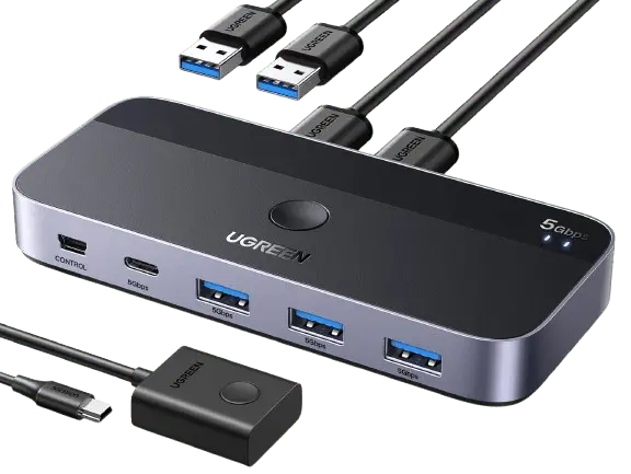 Ugreen Usb 3.0 Switch 2 Computers Sharing Usb C & A Devices 1