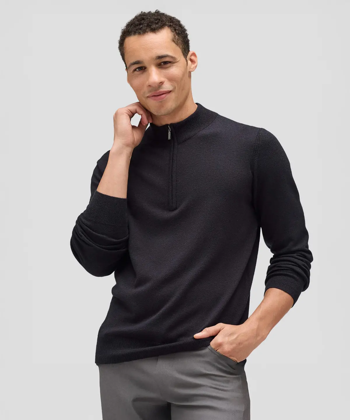Men's Merino Cashmere Quarter Zip 1