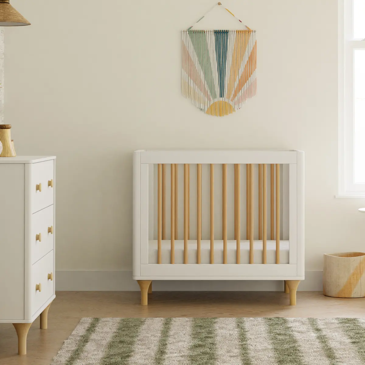 Lolly 4-In-1 Convertible Mini Crib With Toddler Bed Conversion Kit 1