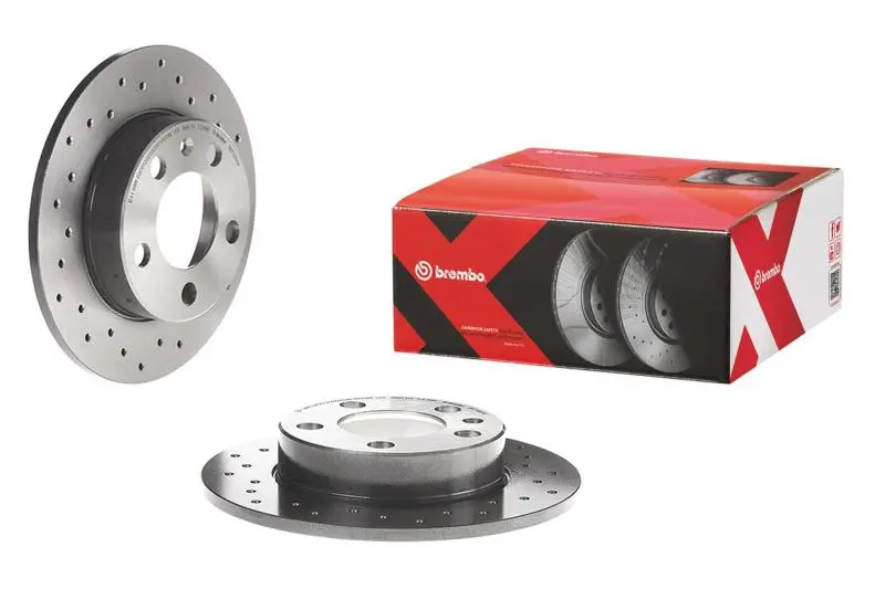 Brembo Cross-Drilled Front Brake Rotors – Acura Rsx (2002–2006), Honda Civic (2004–2011), Cr-Z (2011–2015) 1