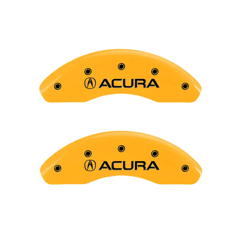 Mgp Engraved Caliper Covers For Acura Rdx – Yellow Finish With Black Charcoal Trim, Front & Rear 1