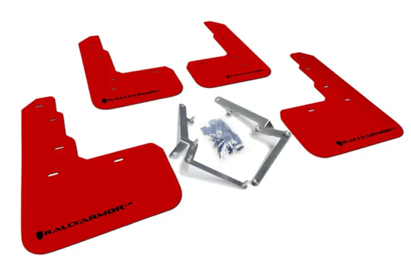 Rally Armor 17-18 Honda Civic Type R (Type R Only) Ur Red Mud Flap W/ Black Logo 1