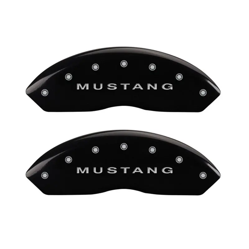 Mgp 4-Piece Caliper Cover Set – Engraved Front & Rear – Mustang Logo – Black With Silver Accents 1