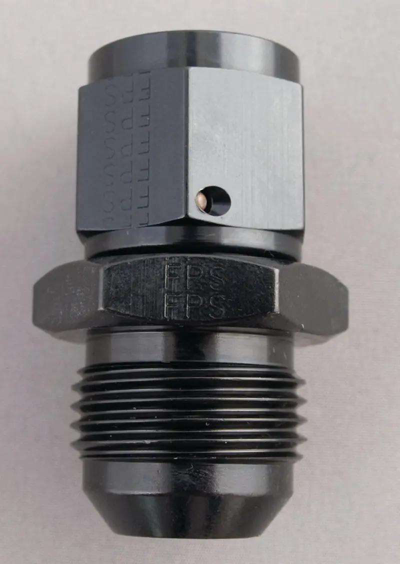 Fragola -6An Nut To -4An Male Swivel Reducer Fitting – Black Anodized 1