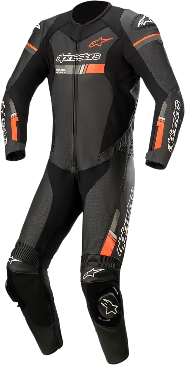 Alpinestars Gp Force Chaser One-Piece Leather Racing Suit – Black/Fluorescent Red (Us 48 / Eu 58) 1