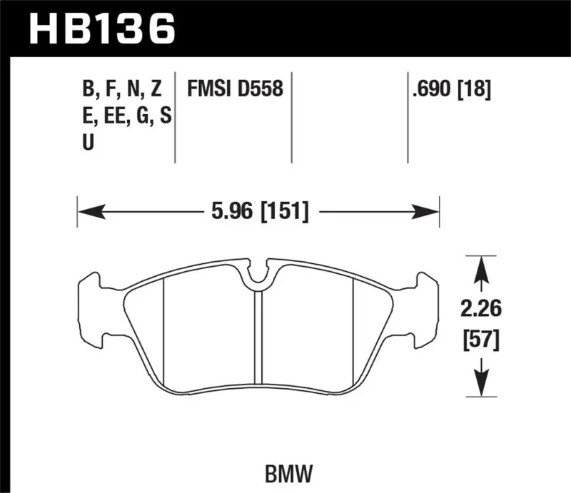 Hawk Bmw 318I/318Ic/318Is/318Ti/325Ci/325I/325Is/325Xi/328Ci/328Ic/328Is/Z3 Race Front Brake Pads 1