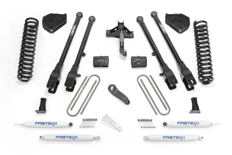 Fabtech 6-Inch 4-Link Lift System With Performance Shocks For 2017–2019 Ford F-250/F-350 4Wd Gas Models 1