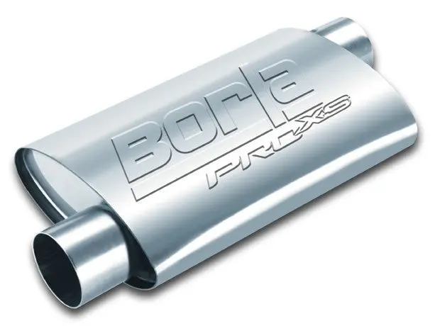 Borla Pro-Xs Universal Oval Muffler – 2-Inch Inlet/Outlet, 14″ × 4″ × 9.5″ Offset Design 1