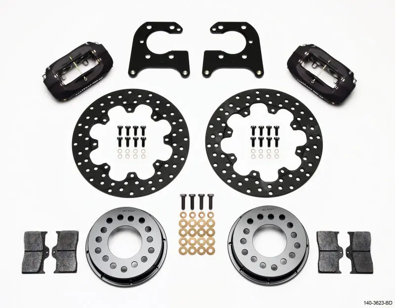 Wilwood Forged Dynalite Rear Drag Brake Kit – Drilled Rotors & Big Ford Calipers With 2.5" Offset 1