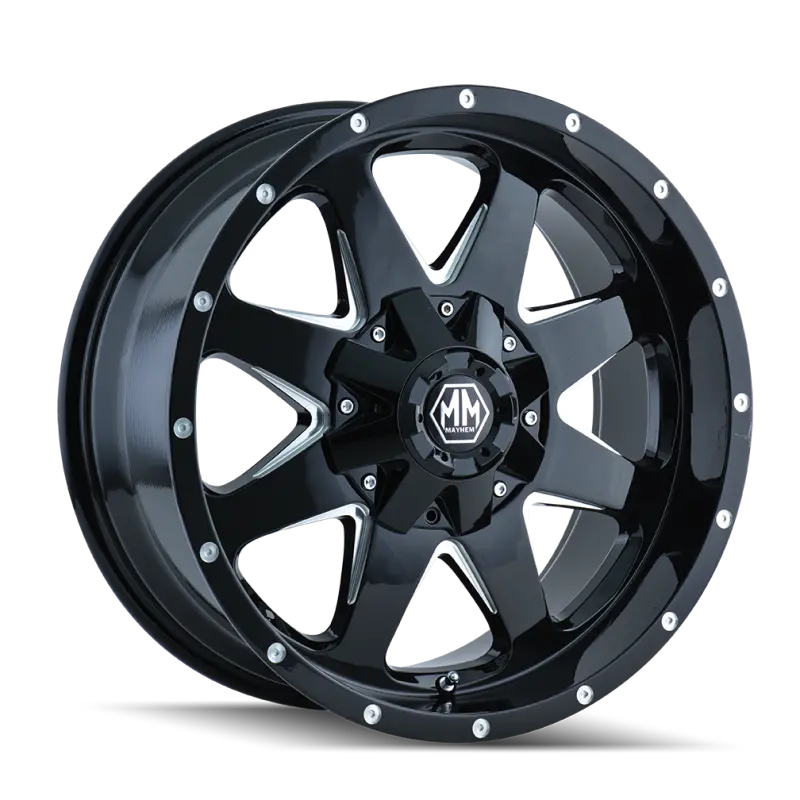 Mayhem 8040 Tank Forged Wheel – 20×9 Inches, 6×135Mm, -12Mm Offset, 106Mm Hub, Black W/ Milled Spokes 1