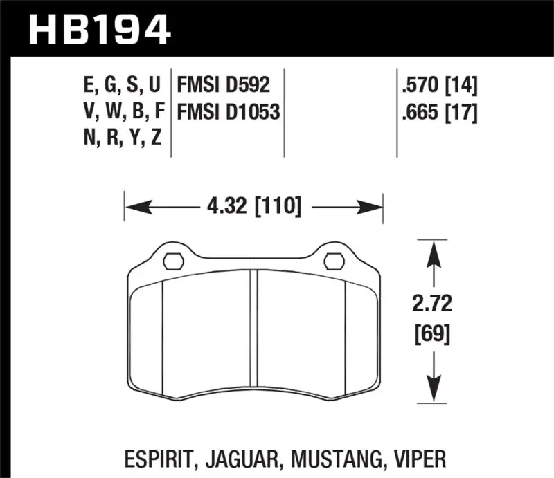 Hawk Performance Ceramic Rear Brake Pads For 2010 Chevrolet Camaro Ss 1