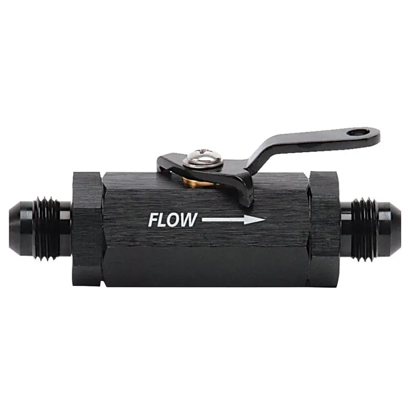 Russell Performance -6 An Male Shut-Off Valve – Black Anodized Aluminum 1