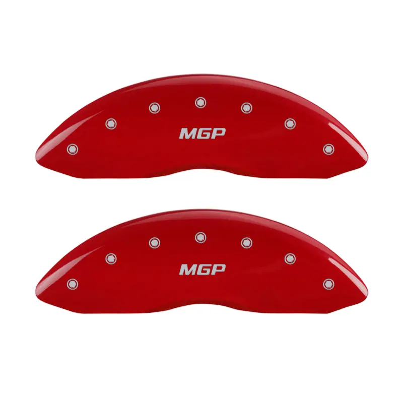 Mgp Engraved Caliper Cover Set – Front & Rear, Red Finish With Silver Lettering For 2017 Lincoln Mkz 1