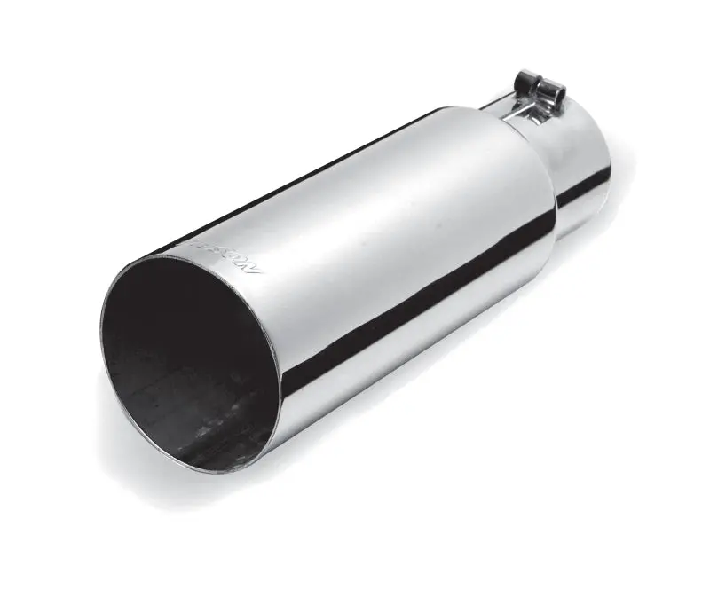 Gibson Round Single Wall Straight-Cut Tip - 3.5In Od/2.5In Inlet/12In Length - Stainless 1