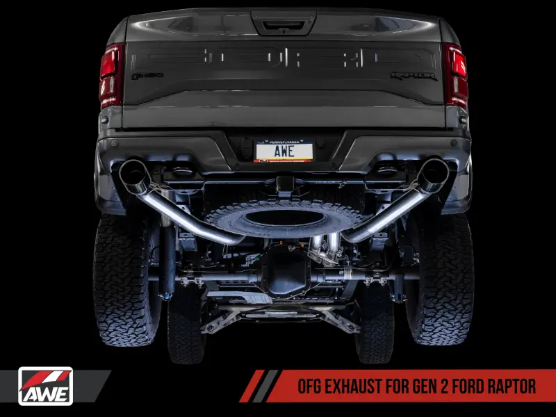 Awe Tuning Fg Performance Exhaust System For 2017+ Ford Raptor – Diamond Black Tips 1