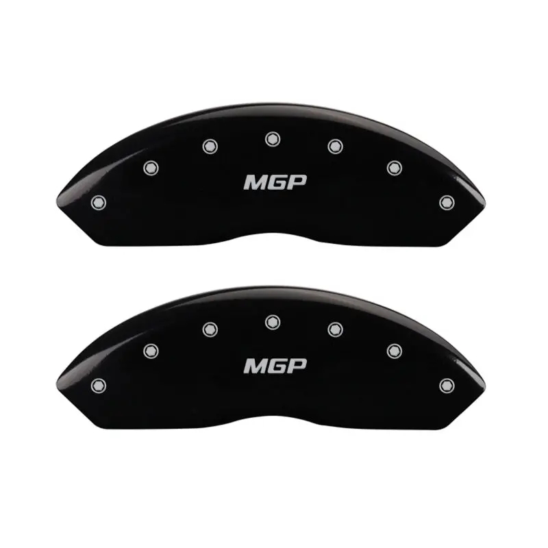 Mgp Black-Finish Engraved Caliper Covers With Silver Trim – Front And Rear Set 1