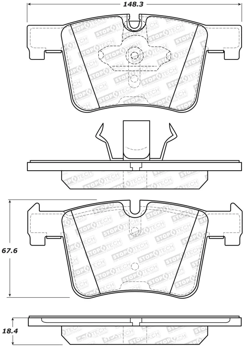 Stoptech Street Performance Front Brake Pads For 2014–2016 Bmw 228I 2