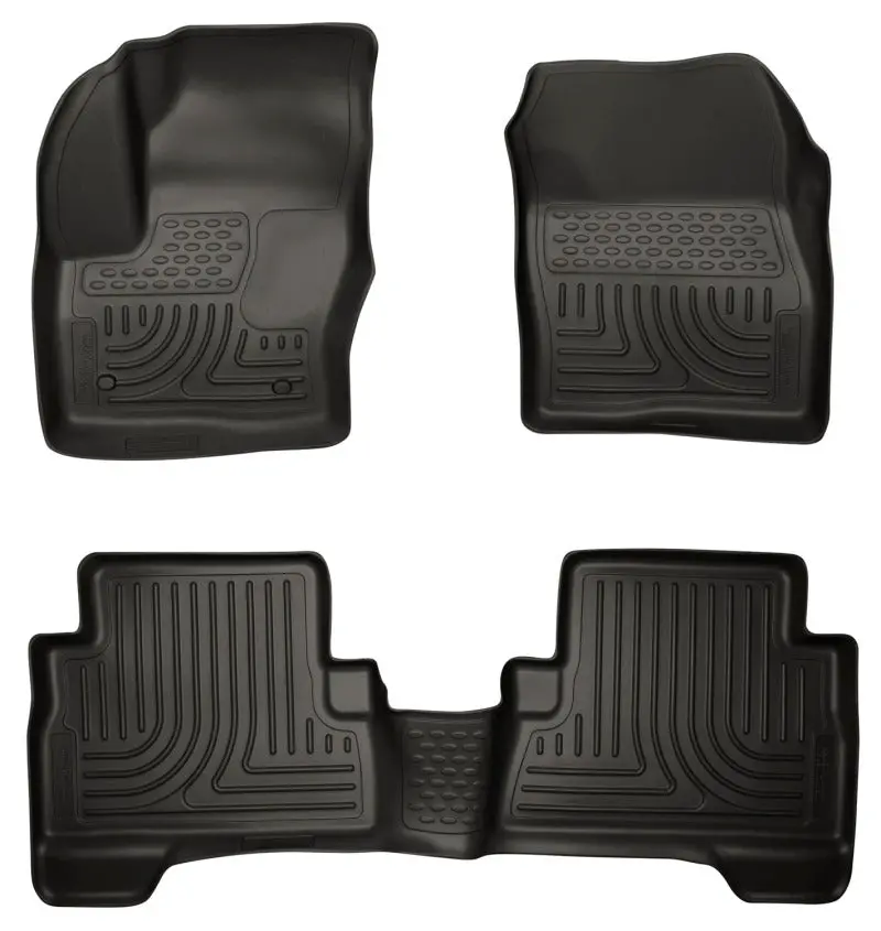 Husky Liners Weatherbeater Floor Liner Combo – Black, Custom Fit For 2013 Ford Escape 1
