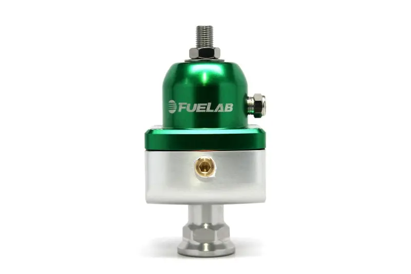 Fuelab Adjustable Carburetor Fuel Pressure Regulator – 10–25 Psi, -8An In, Dual -8An Out, Green 1