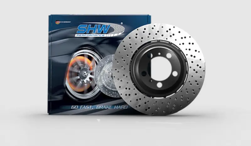 Shw Lightweight Cross-Drilled Rear Brake Rotor For 2007–2008 Audi Rs4 4.2L 1
