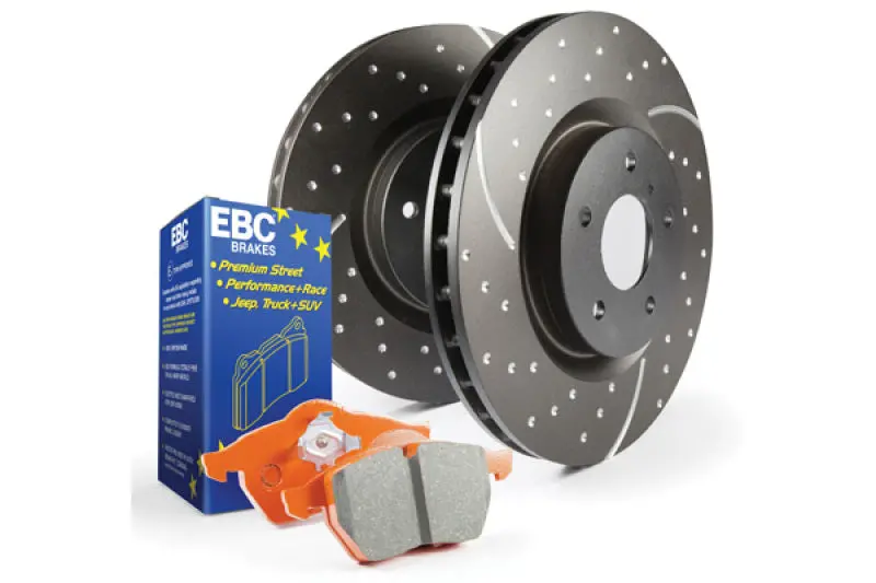 Ebc S8 High-Performance Brake Kit – Orangestuff Pads + Gd Drilled & Slotted Rotors 1