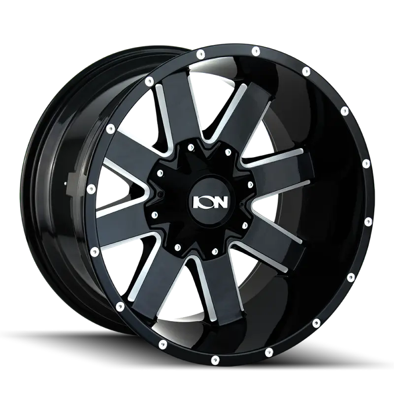 Ion Type 141 Gloss Black Milled Wheel – 20X9, 5X127 Bolt Pattern, 0Mm Offset, 87Mm Hub Bore 1