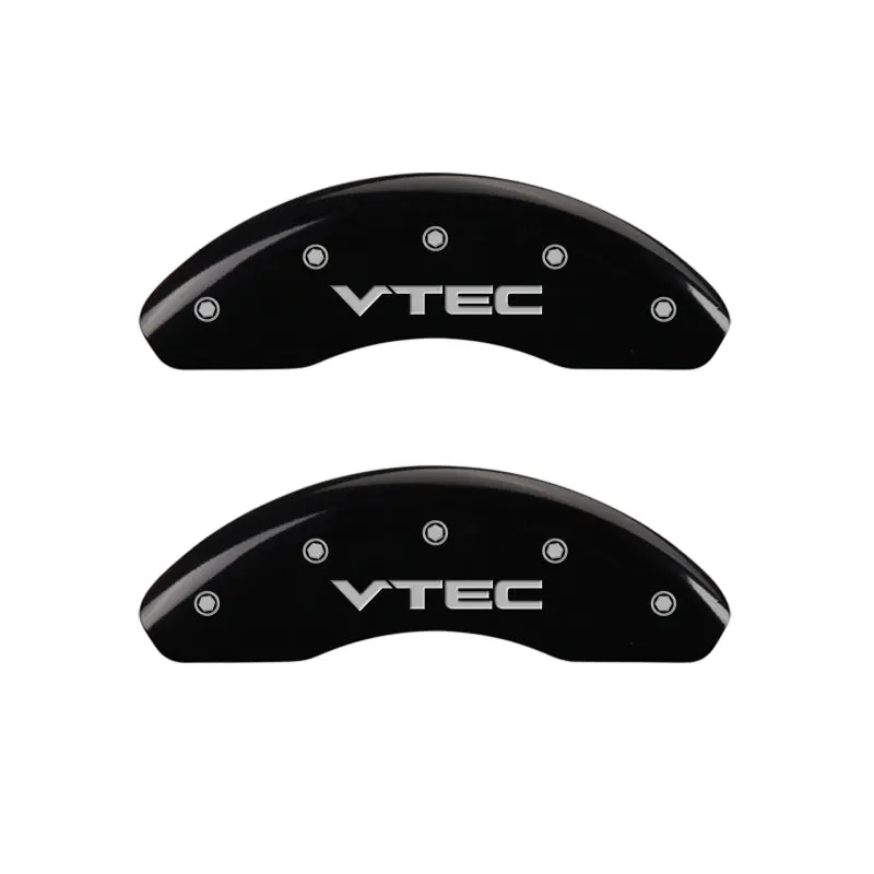 Mgp 4 Caliper Covers Engraved Front & Rear Vtech Black Finish Silver Ch 1