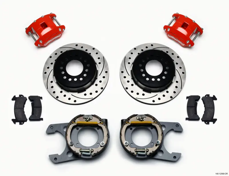 Wilwood D154 Power Brake Kit With Drilled Rotors – Red Finish For Chevy C-10 (2.42″ Offset, 5-Lug) 1