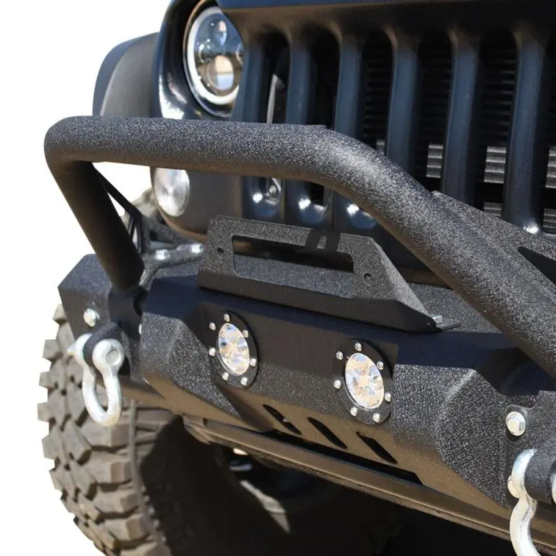Dv8 Offroad Fs-11 Stubby Mid-Length Front Bumper With Winch Mount – Steel, For 2007–2018 Jeep Wrangler Jk & Jl 1