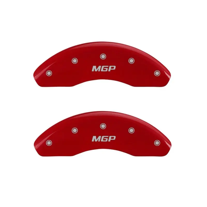 Mgp Front Caliper Cover Pair – Engraved Design – Red Finish With Silver Highlights 1