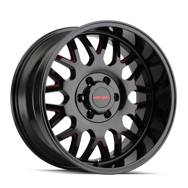 Mayhem 8110 Tripwire 20X9 / 6X135 Bp / 18Mm Offset / 87.1Mm Hub Black W/ Prism Red Wheel 1