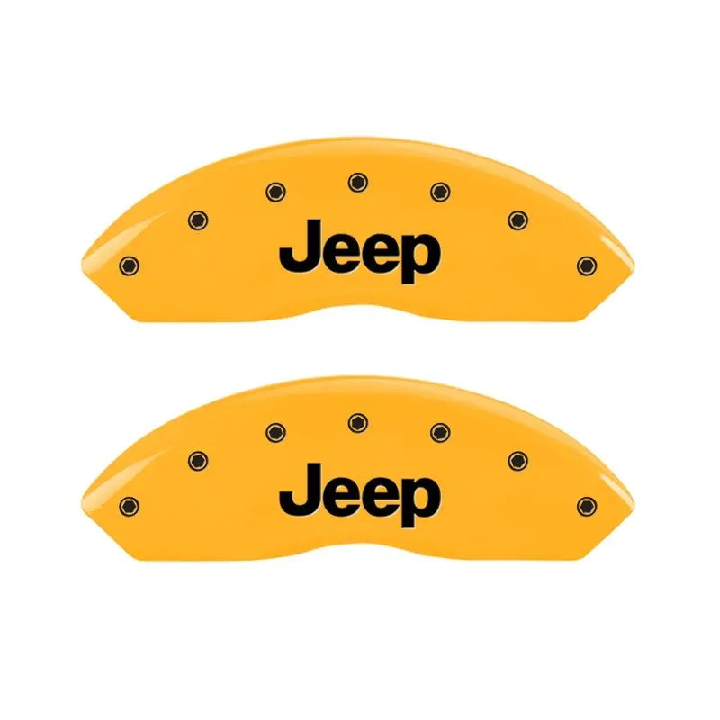 Mgp Engraved 2-Piece Caliper Cover Set – Front Jeep Logo, Yellow Finish With Black Lettering For 2006 Wrangler 1