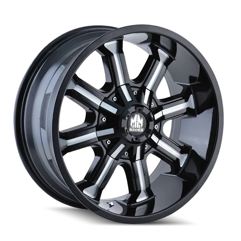 Mayhem Beast Forged Alloy Wheel – 20X9 Inch, 8X165.1 Bolt Pattern, Zero Offset, 130.8Mm Hub Bore, Black With Milled Spokes 1