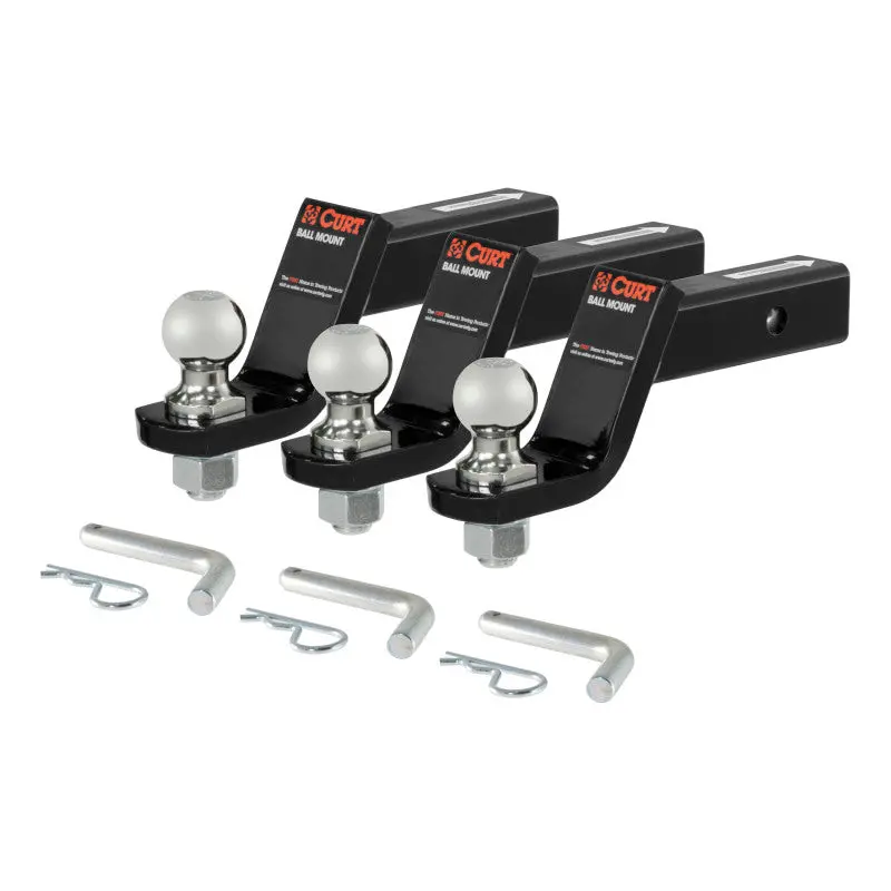 Curt Heavy-Duty Ball Mount Kit – 2-Inch Shank, 4-Inch Drop, 7500-Lb Capacity (3-Pack) 1